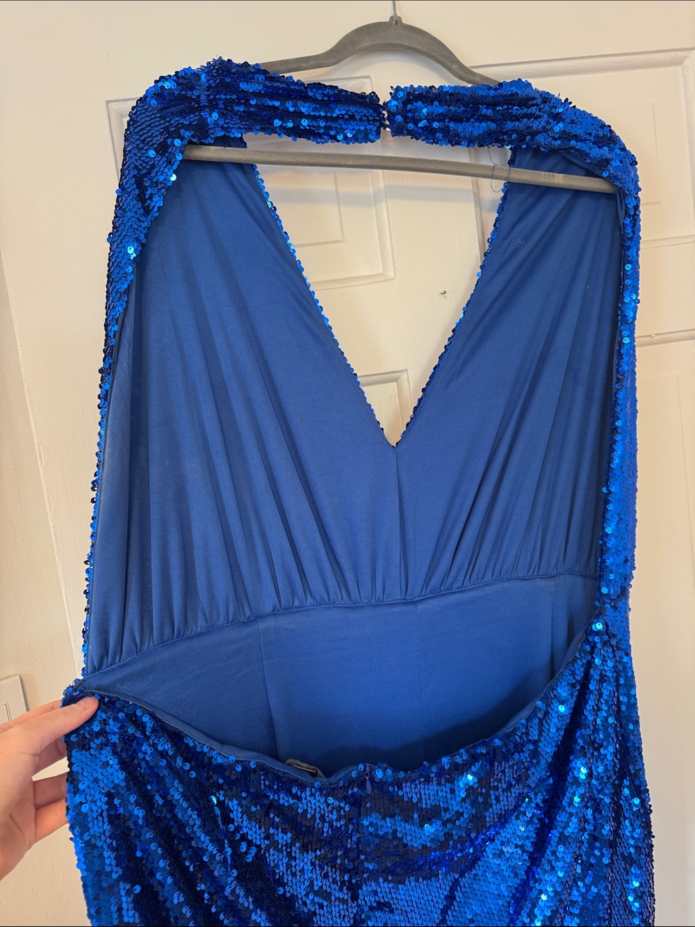 Nasty Gal Royal Blue Open Back Sequin Jumpsuit - Picture 4 of 6